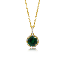 Golden Halo Emerald Necklace