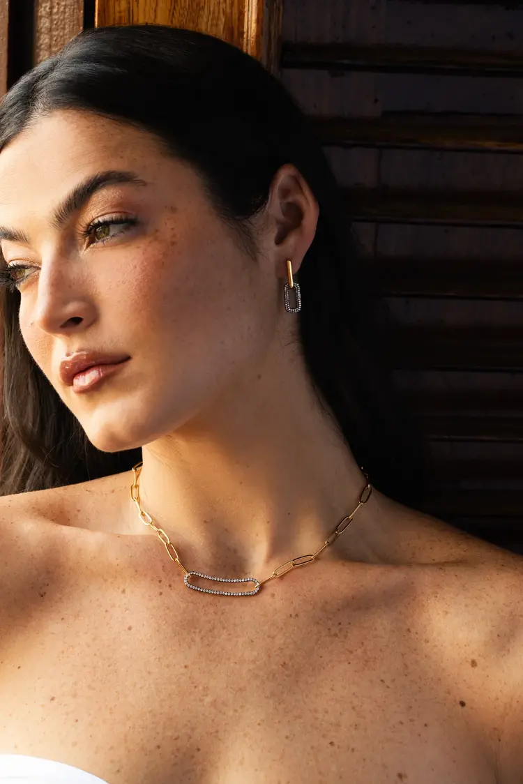 Selena Pave Link Earrings