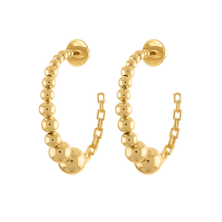 Olivia Ball & Link Statement Hoop Earrings