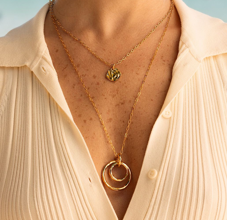 Marina Hammered Long Necklace