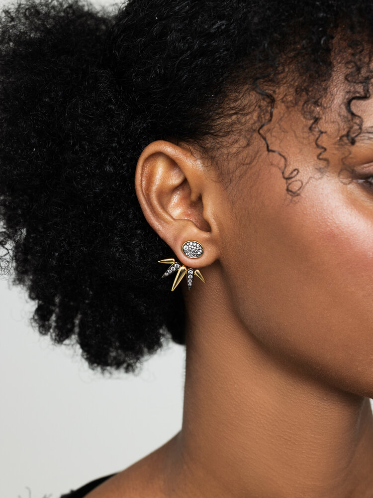 Pave Oval Shape Stud Earrings