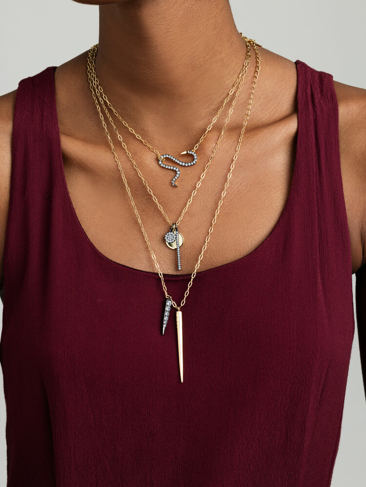 Double Spike Short Necklace