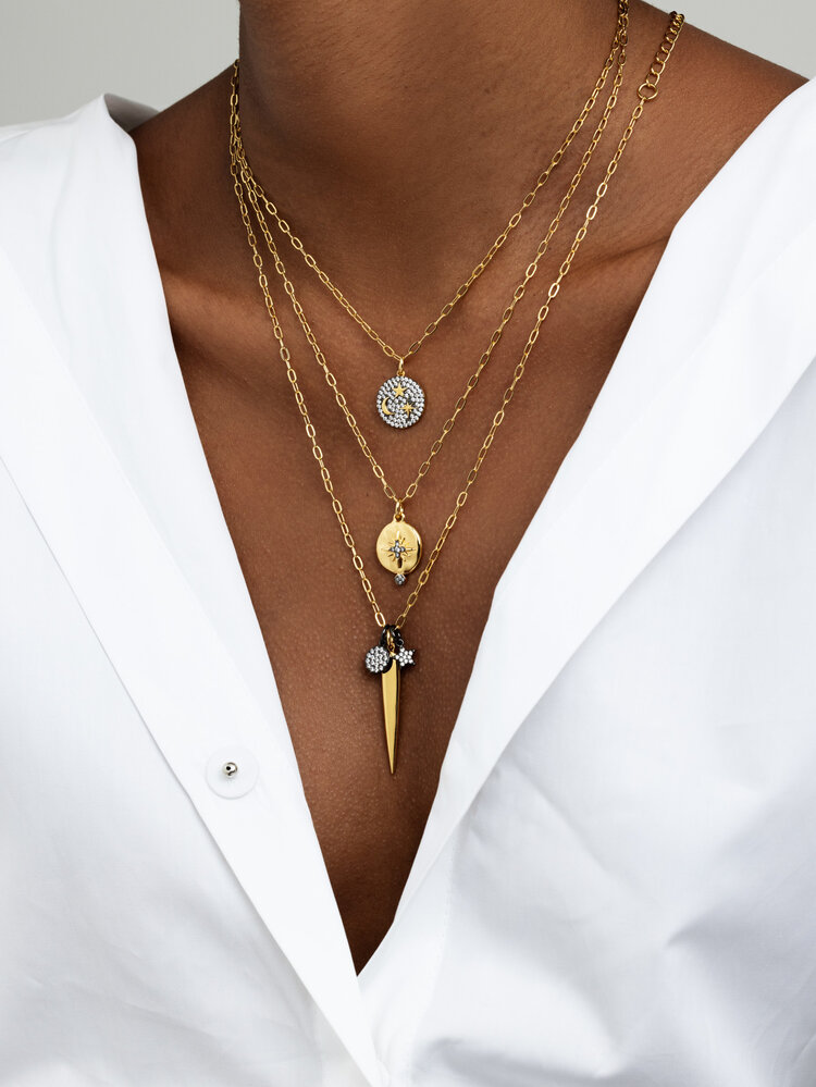 Gold Pave Star Necklace