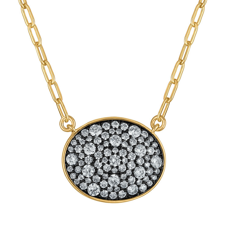 Pave Oval Shape Necklace