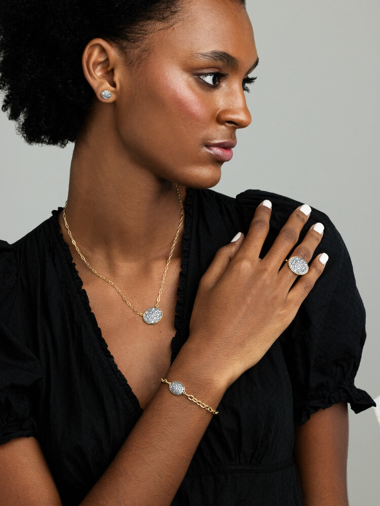 Pave Oval Shape Necklace