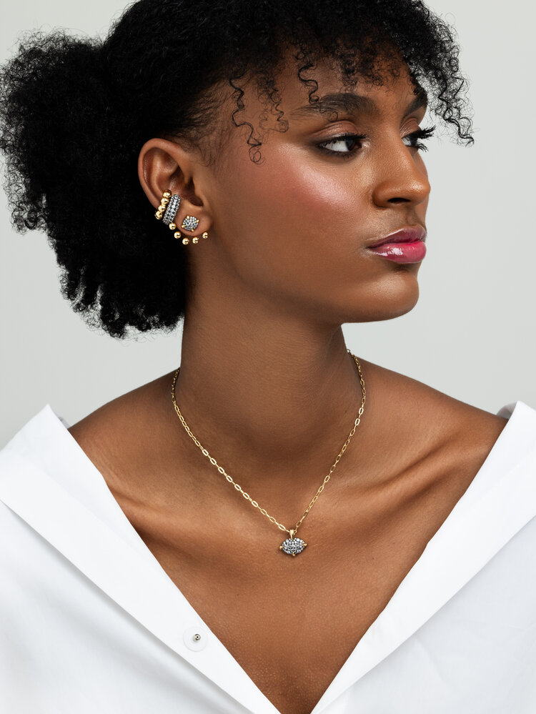 Oval Spike Short Necklace