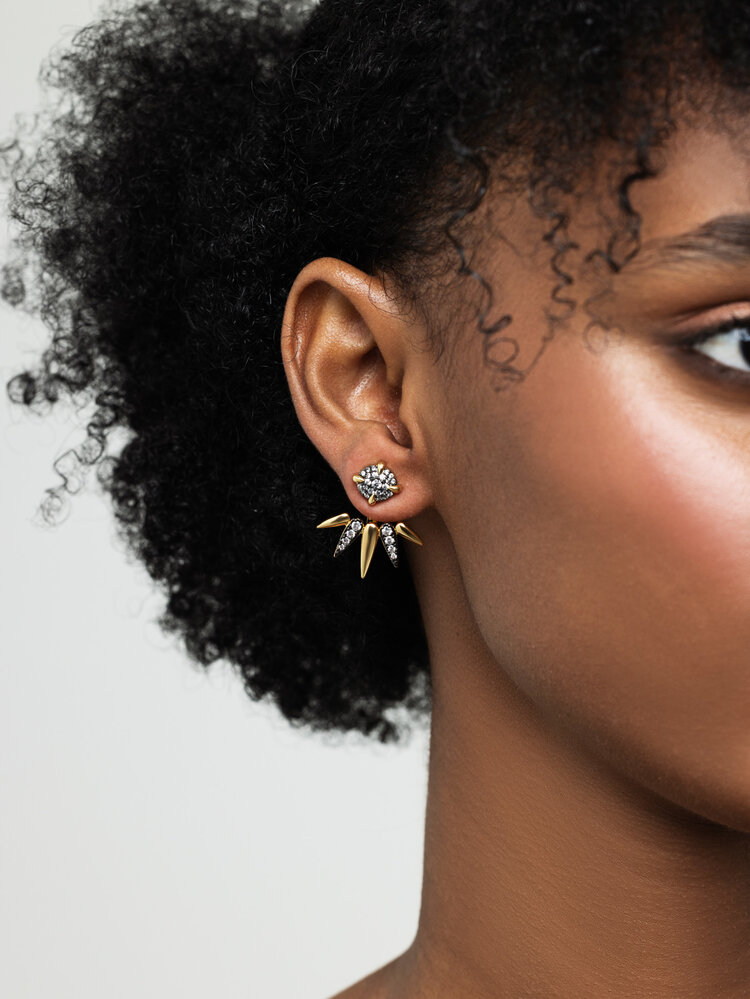 Oval Spike Stud Earrings