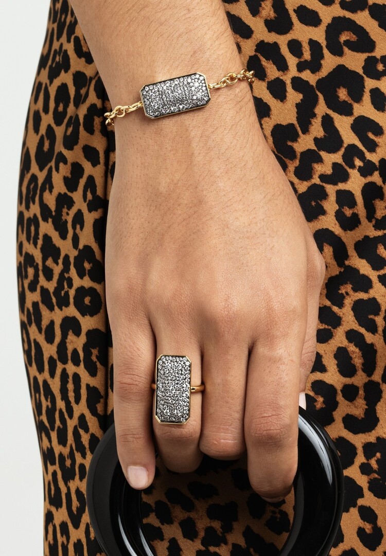 Rectangle Pave Ring