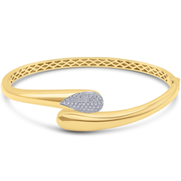 14K Golden Teardrop Bangle
