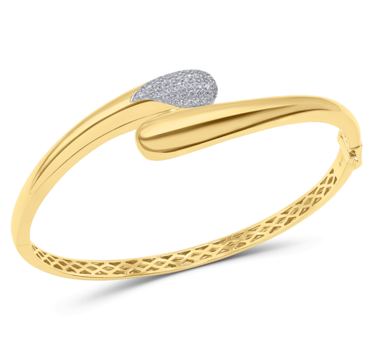14K Golden Teardrop Bangle