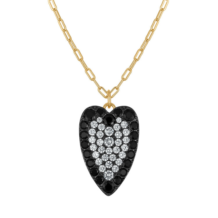 Colorful Heart Pave Necklace