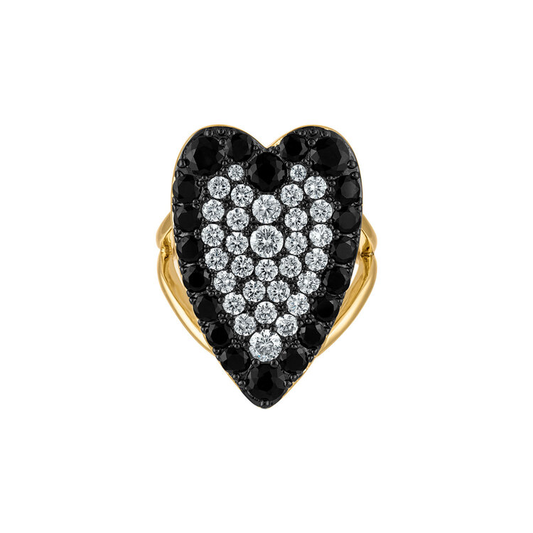 Colorful Heart Pave Cocktail Ring