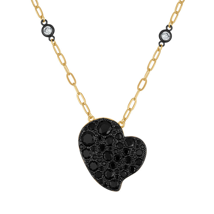 Heart Color Pave Necklace