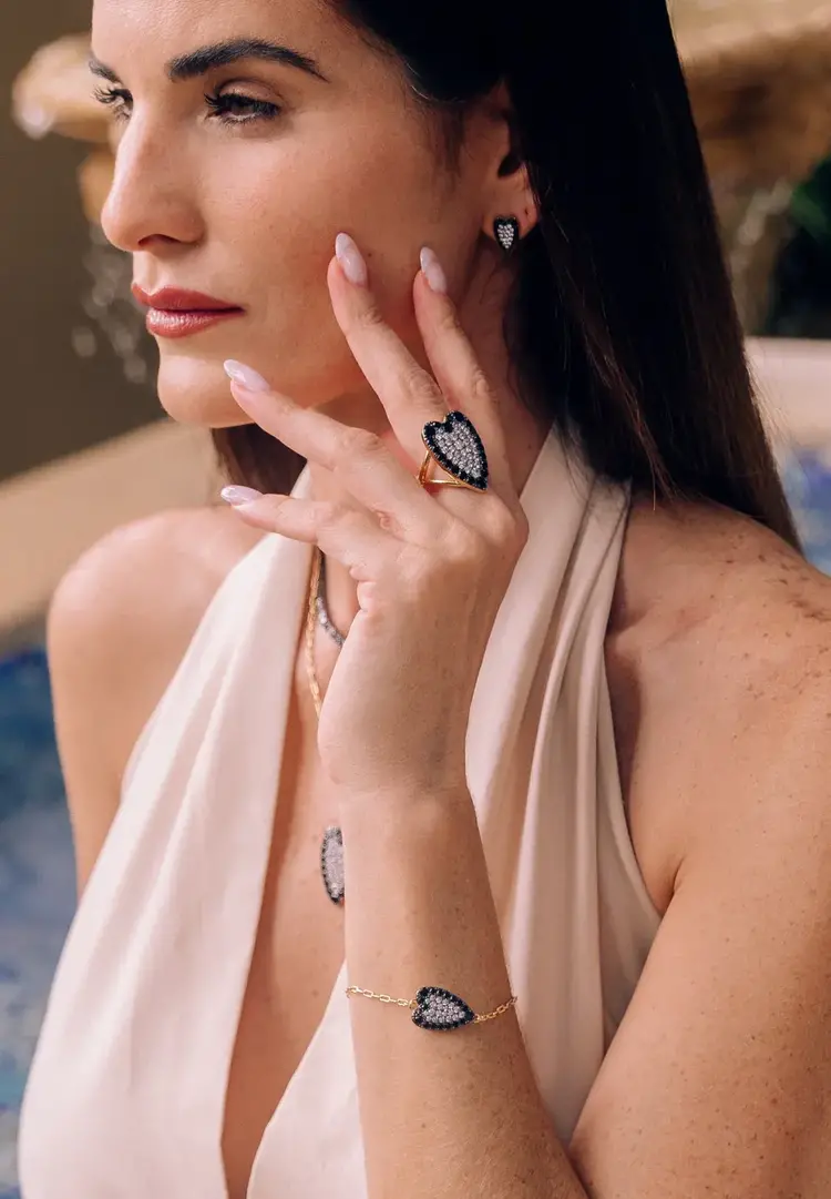 Colorful Heart Pave Chain Bracelet