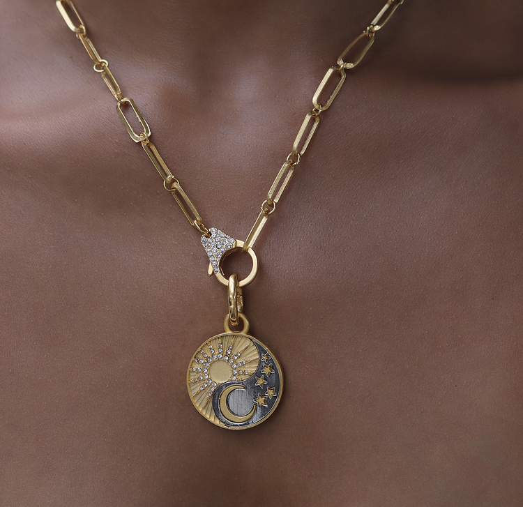 Round Sun & Moon Necklace