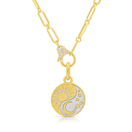 Round Sun & Moon Necklace