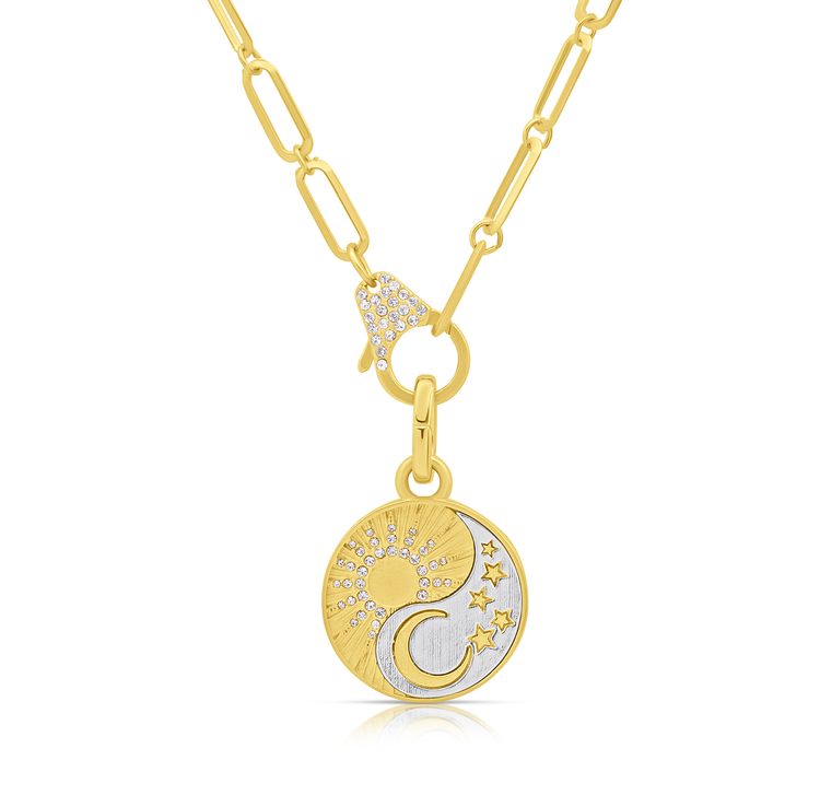 Round Sun & Moon Necklace