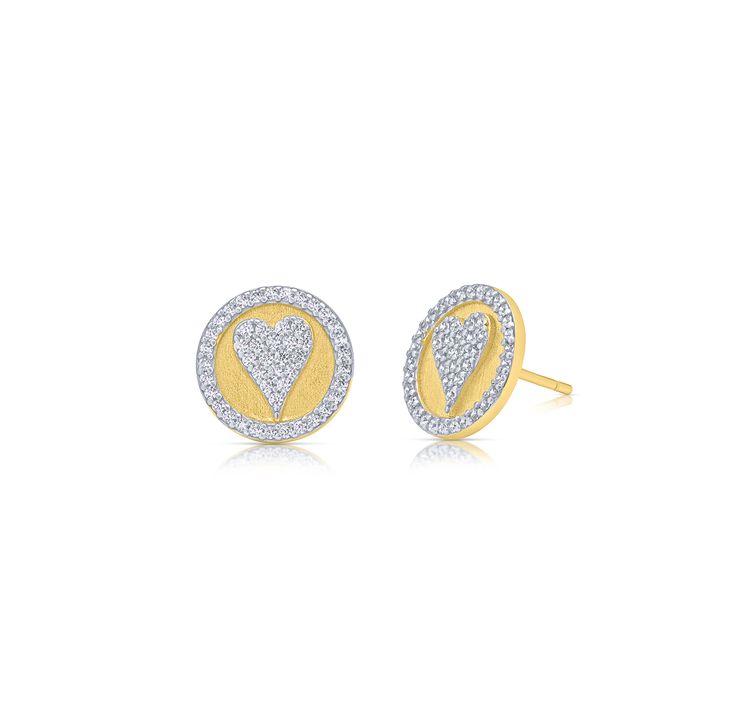 Heart Round Stud Earrings