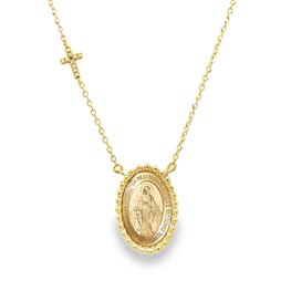 Divina Milagrosa Diamond Cross Necklace