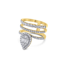 Baguette Pear Shape Diamond Ring