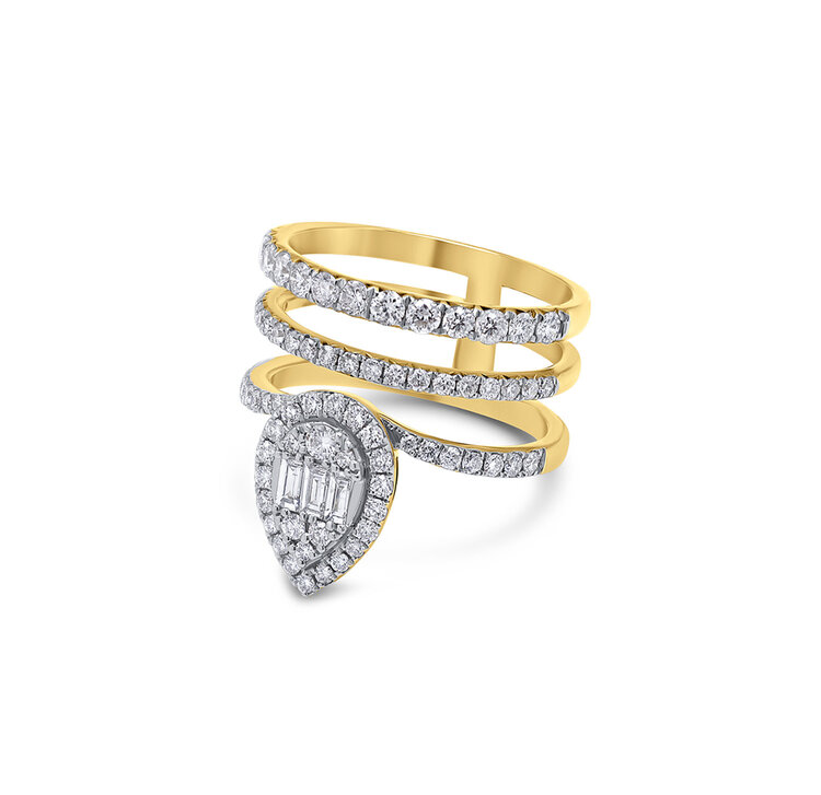 Baguette Pear Shape Diamond Ring