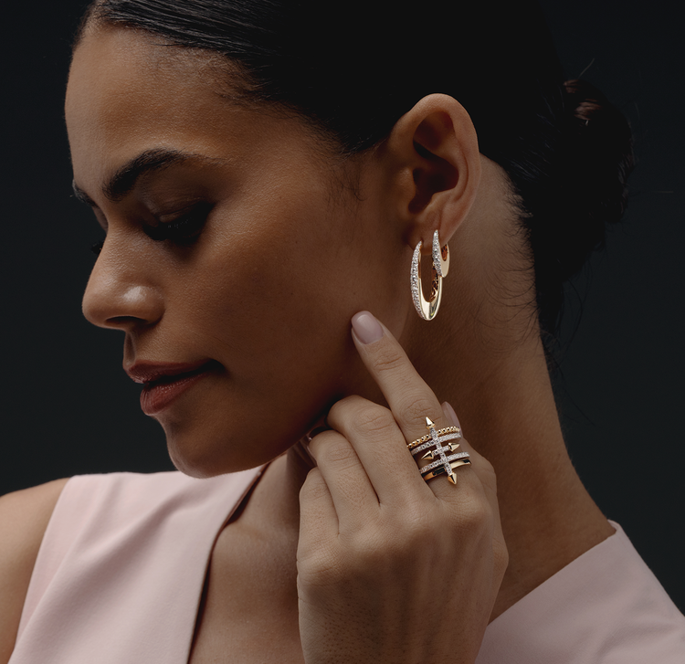 Halo Petite Diamond Hoop