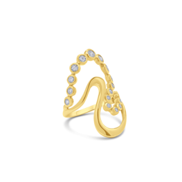 Golden Wave Diamond Ring