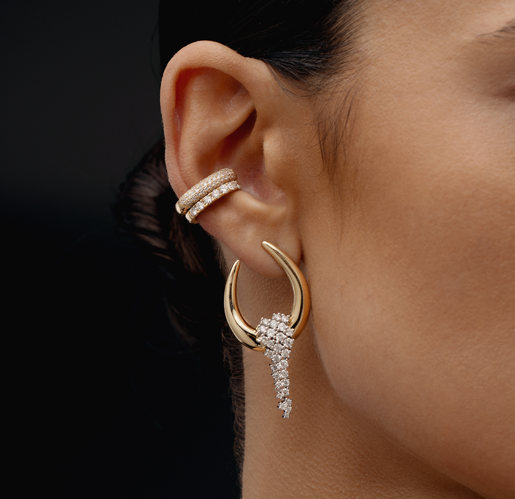 Gold Diamond Pave Ear Cuff