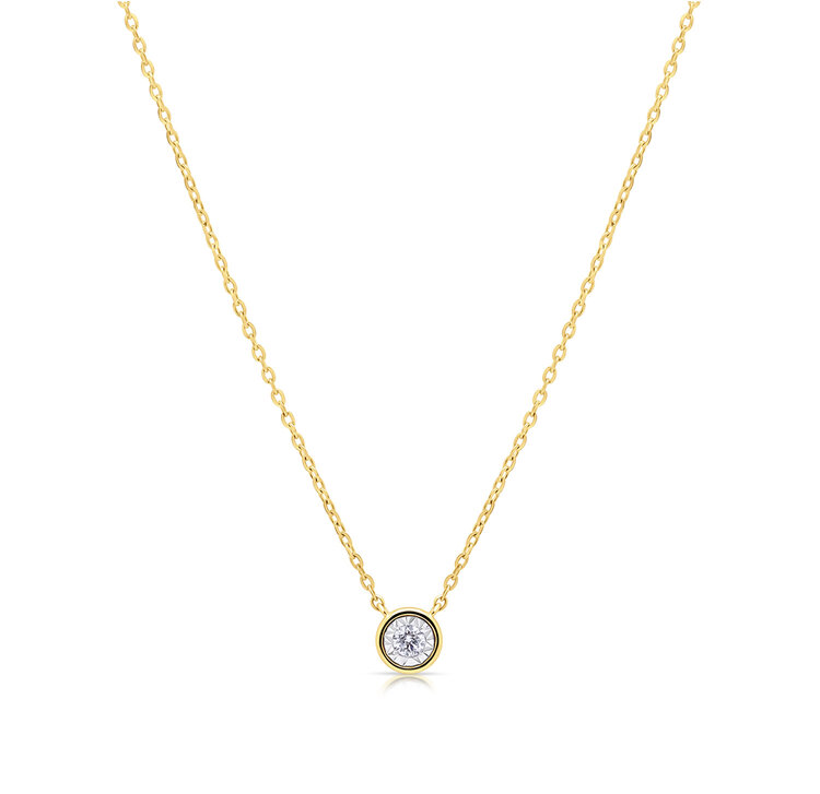 Small Gold Diamond Necklace
