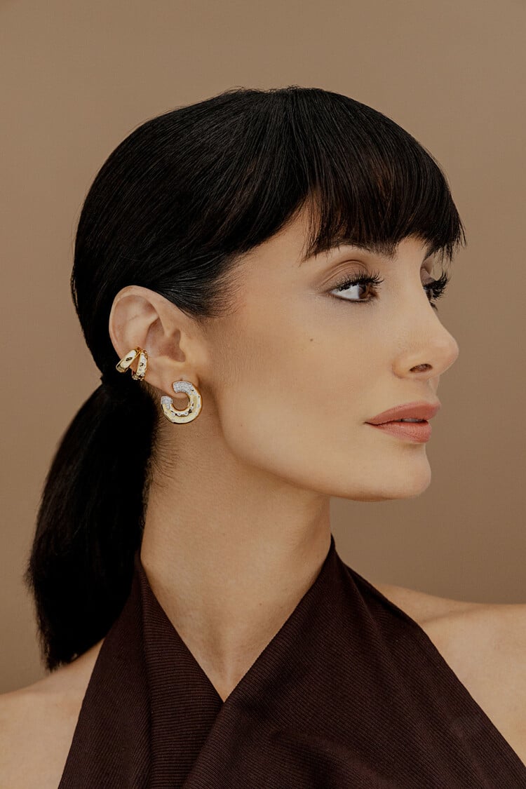 C Scattered Pave Earring