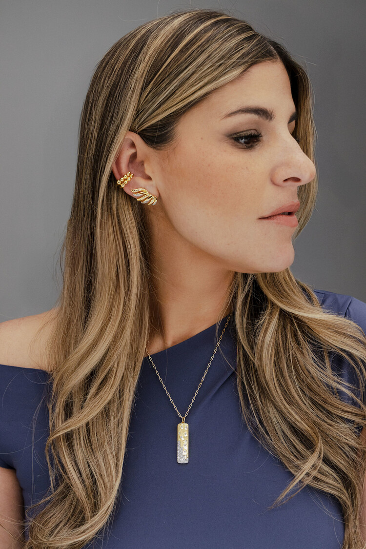 Scattered Pave Rectangle Necklace