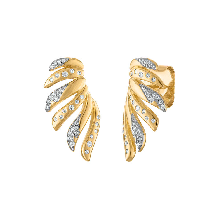 Wings Scattered Pave Ear Climber Earrings
