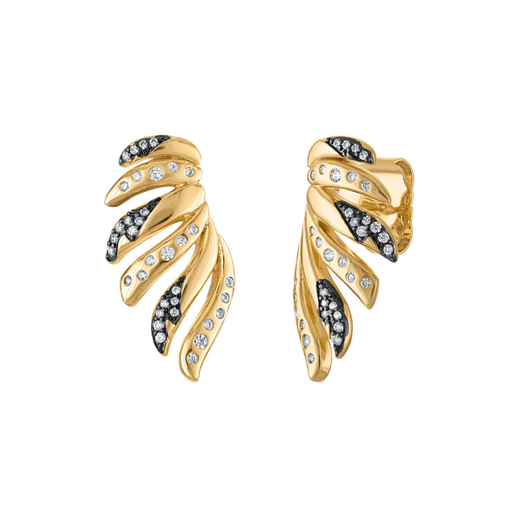 Wings Scattered Pave Ear Climber Earrings