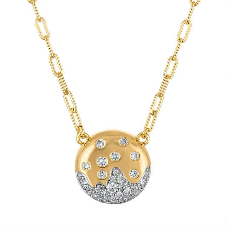 Scattered Pave Round Necklace
