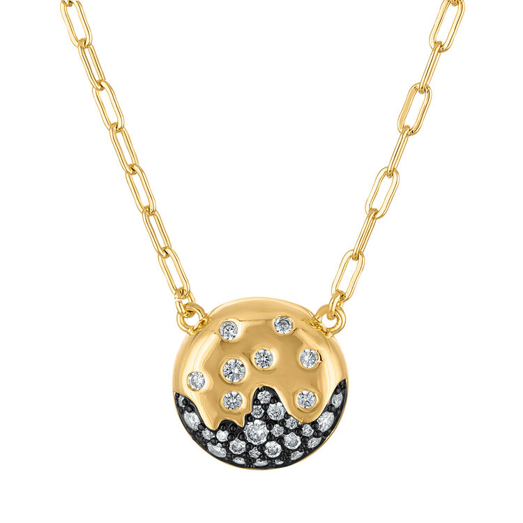 Scattered Pave Round Necklace