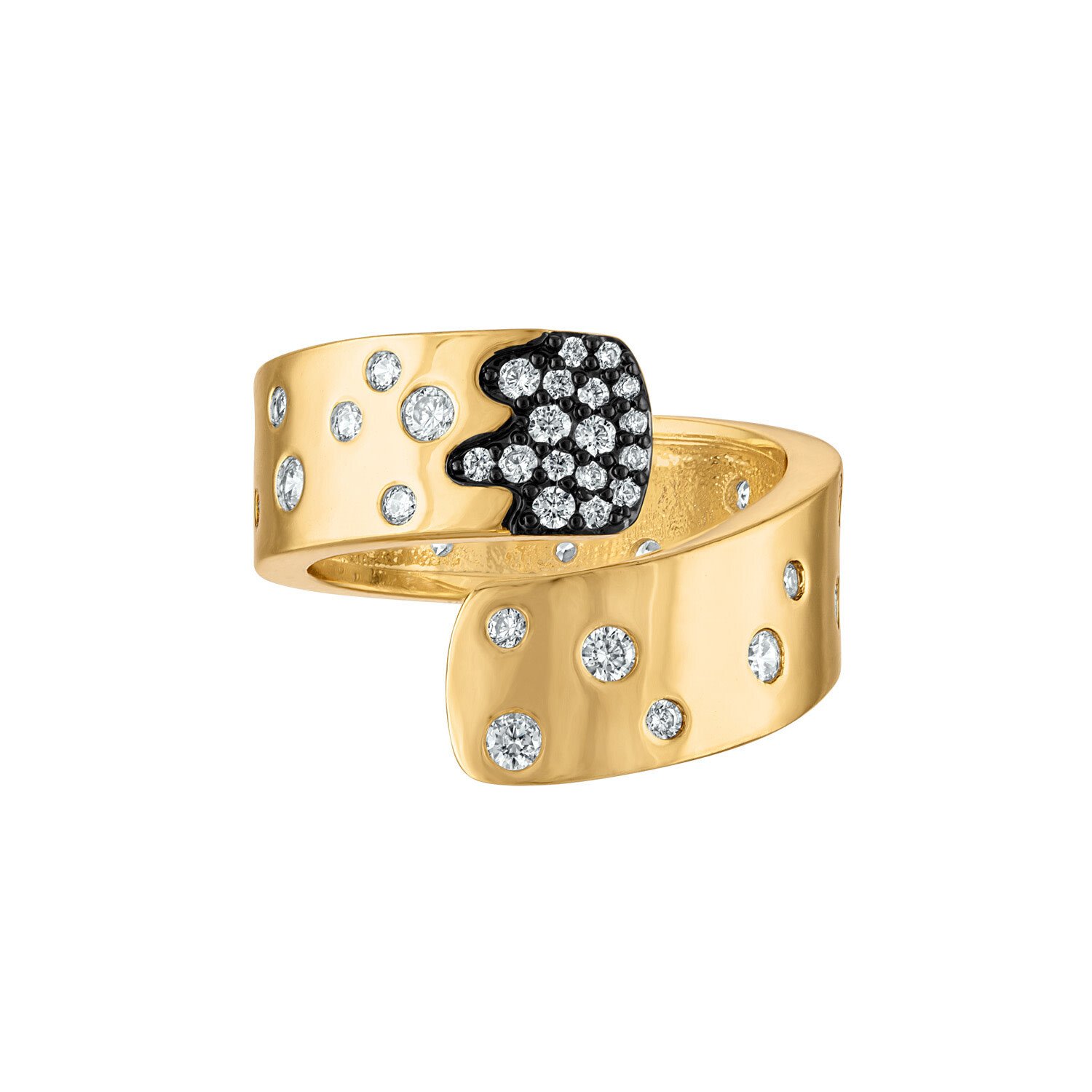 Swirl Scattered Pave Ring - Letran Jewelers