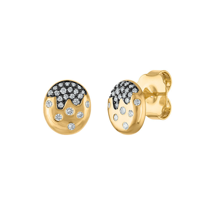Scattered Pave Stud Earrings