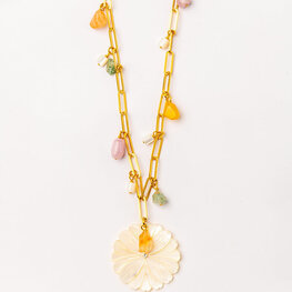 Mother of Pearl Flower Necklace