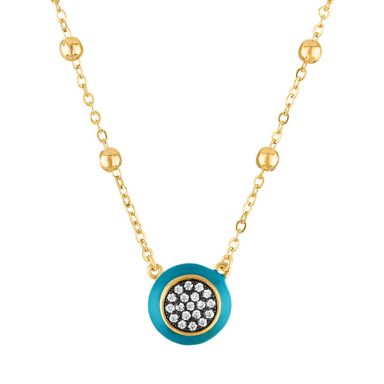 Beatriz Enamel Pendant Necklace