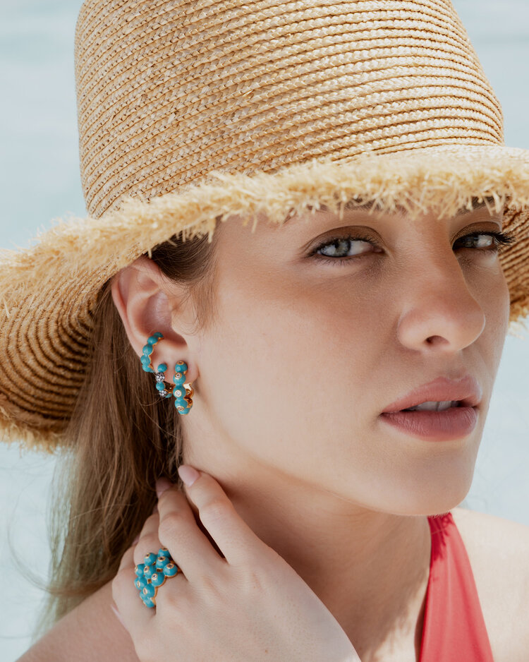 Beatriz Enamel Huggie Earrings