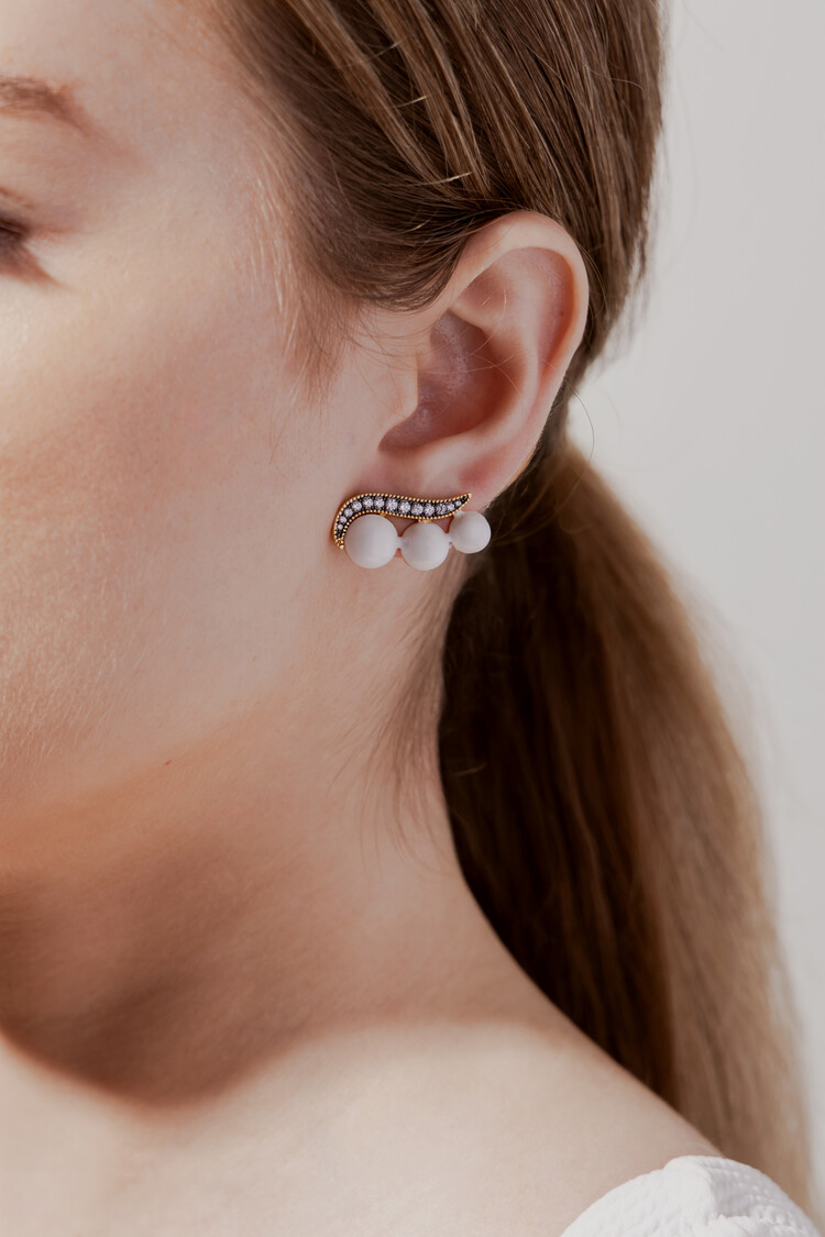 Enamel Ear Climber Earrings