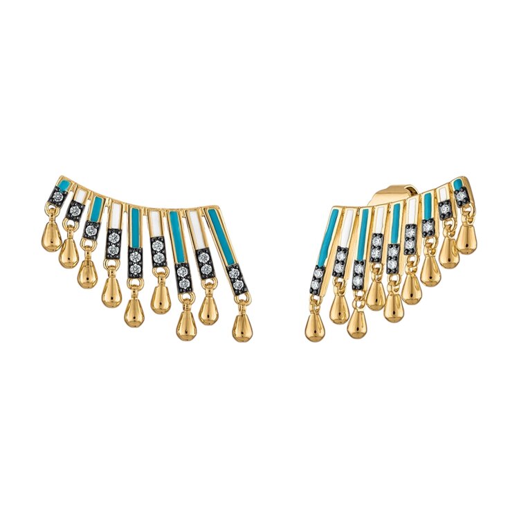 Beatriz Enamel Ear Climber Earrings