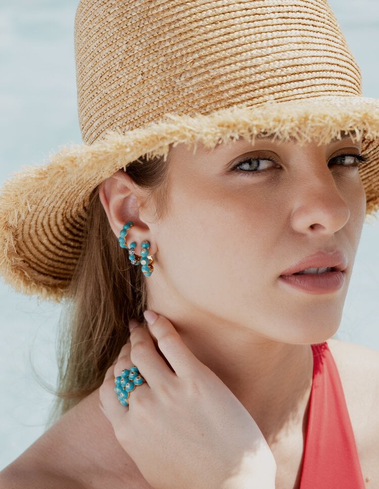 Diana Enamel Hoop Earrings