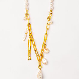 Links Necklace Pearls