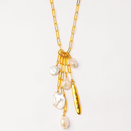 Pendant chain w freshwater pearls