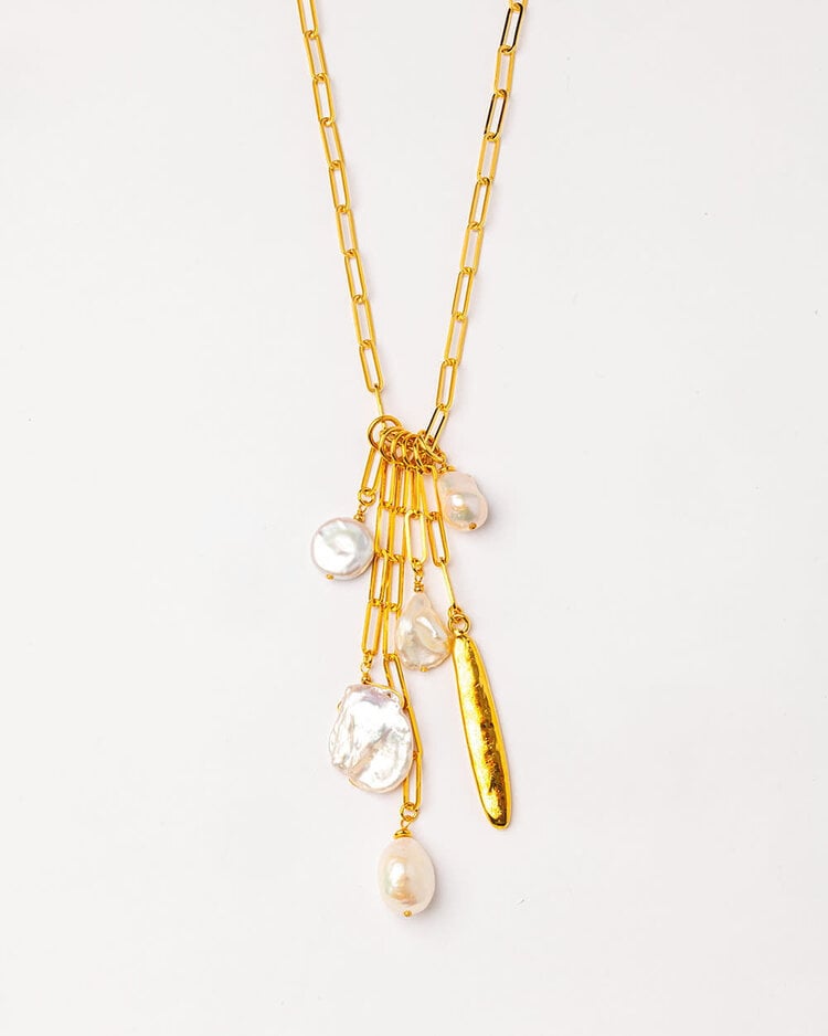 Pendant chain w freshwater pearls