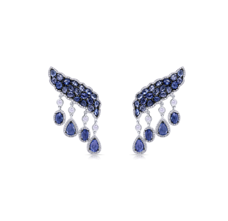 Sapphire Ear Climbers