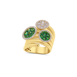 Emerald Trio Ring