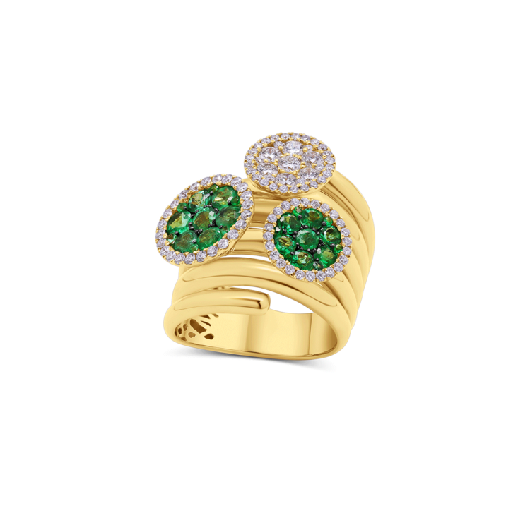 Emerald Trio Ring