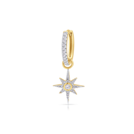 Single Star LAB Diamond Silver Earring